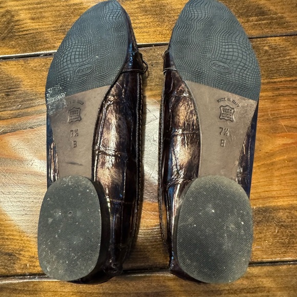 Amalfi by Rangoni Women's Loafers Size 7.5 Brown Embossed Patent Leather - Picture 7 of 12